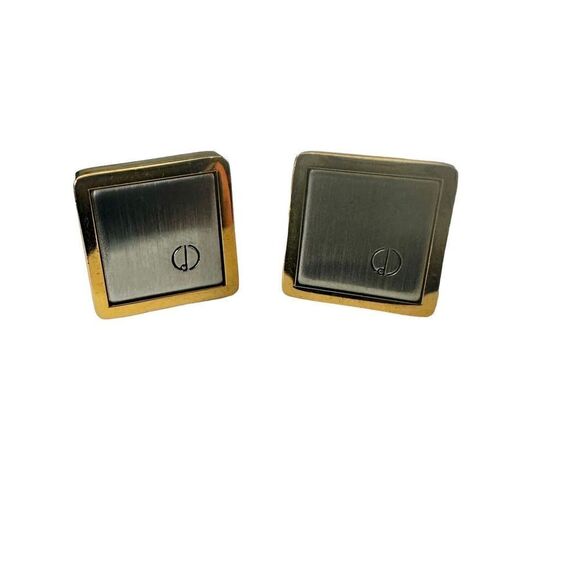 Dunhill Cufflinks Silver Gold Two Tone Authentic - Picture 1 of 5